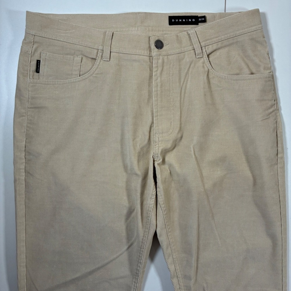 Dunning Corduroy Pants 36x34 Beige 5 Pocket Stretch Golf (Tag 35x34)